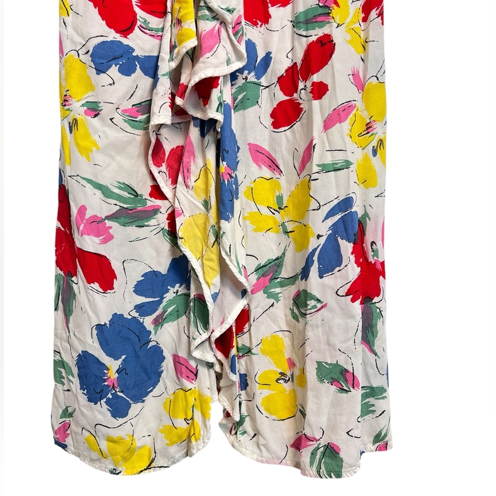 Rixo‎ x Target Women’s White Floral Mock Neck Ruffle Midi Dress Size 2 - Picture 8 of 11